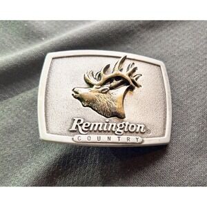 Vintage 1986 Remington Bugling Elk Belt Buckle Sculpted By Sid Bell Made In USA